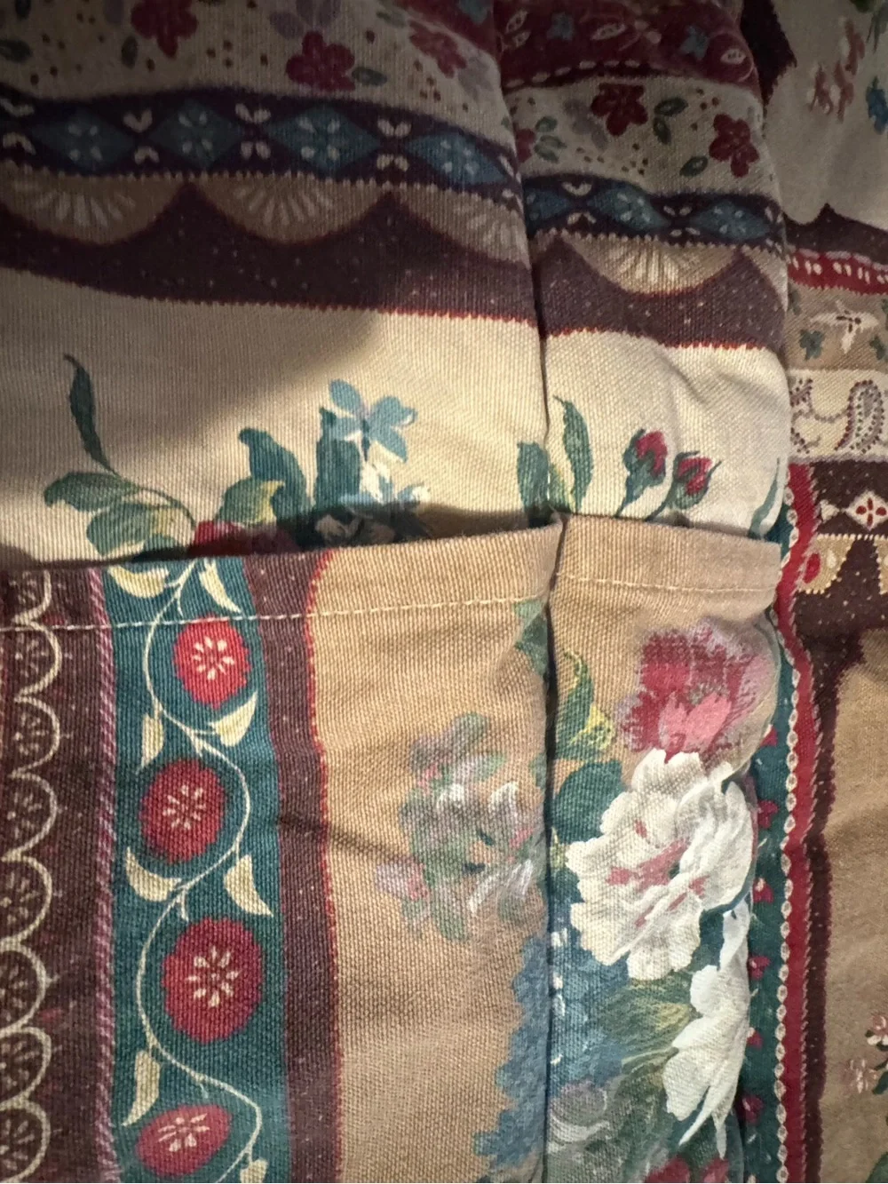 Lot of Two Floral Brown Standard Size Quilted Country Core Themed Pillow Shams